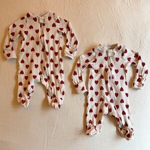 Little Planet Baby Organic Cotton Sleep & Play Pajamas in Hearts Print - 3M